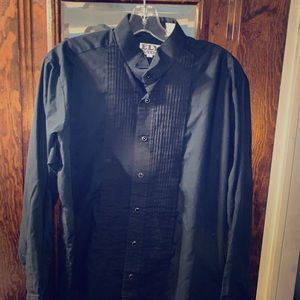 Ely Tuxedo shirt w/wing collar